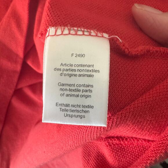 Lacoste Vintage Early 2000's Men's Alligator Polo Shirt Size 7 US 2XL Red Orange - Picture 7 of 9